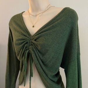 Gaze Olive Forest Green Knit Top